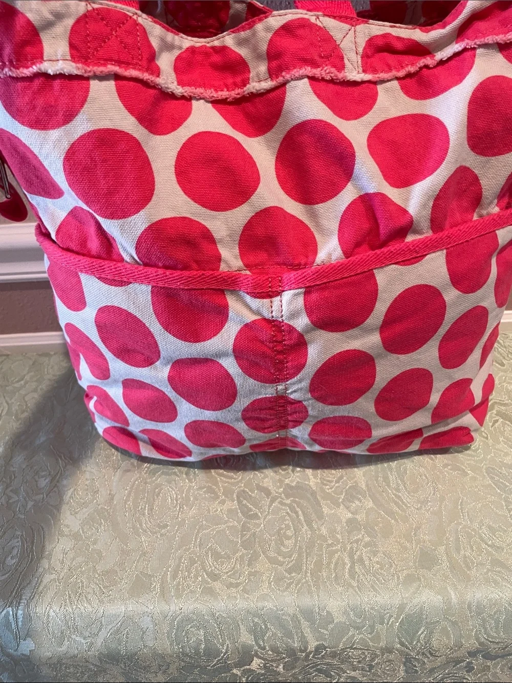 Thirty-One Retro Metro Fold Over Canvas Tote Bag